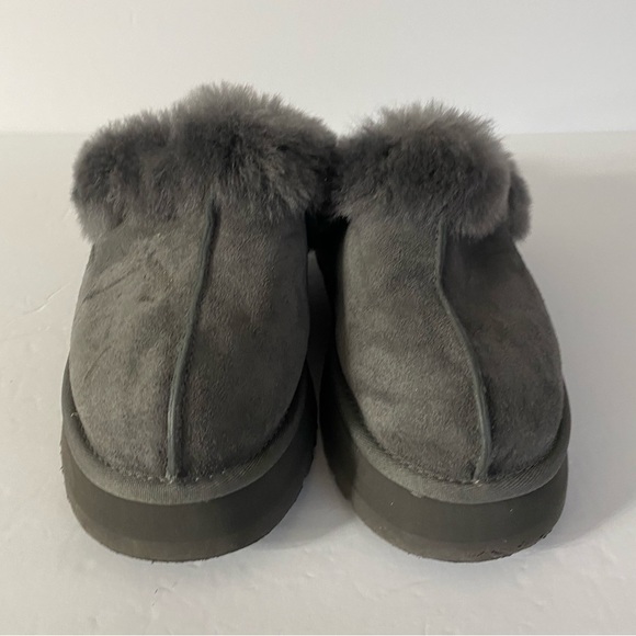 UGG Disquette Platform Slides Grey(Charcoal) Size 10 - Picture 2 of 8
